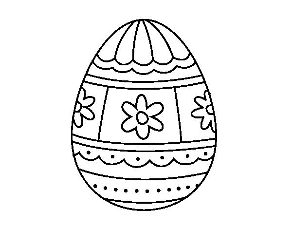 Dibuix de Ou de Pasqua amb decoracions per Pintar on-line