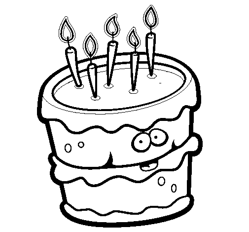 Dibuix de Pastís d'aniversari 2 per Pintar on-line