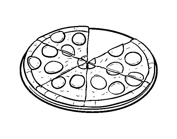 Dibuix de Pizza italiana per Pintar on-line