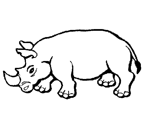 Dibuix de Rinoceront 2 per Pintar on-line