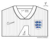 Dibuix de Samarreta del mundial de futbol 2014 d'Anglaterra per pintar