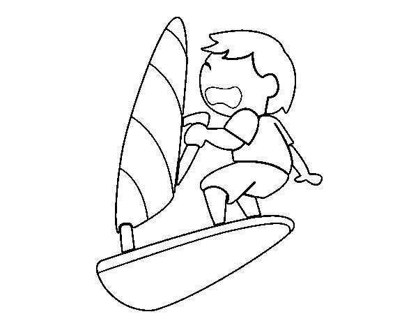 Dibuix de Surf de vela per Pintar on-line
