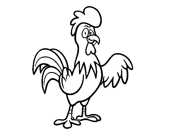 Dibuix de Un gall de corral per Pintar on-line