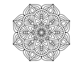 Dibuix de Un mandala de flor oriental per pintar