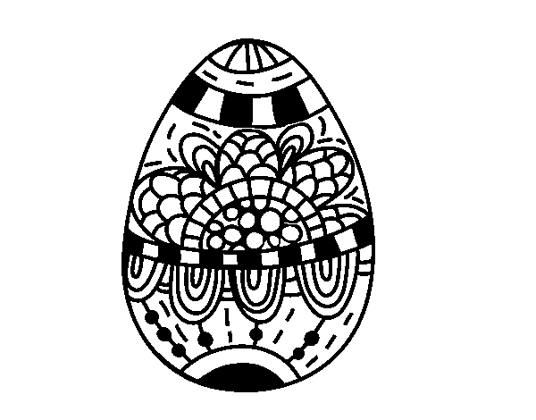 Dibuix de Un ou de Pasqua floral per Pintar on-line