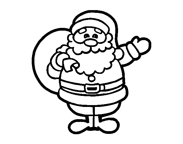 Dibuix de Un Pare Noel per Pintar on-line