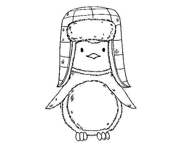 Dibuix de Un pingüí amb gorra per Pintar on-line