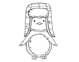 Dibuix de Un pingüí amb gorra per pintar
