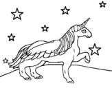 Dibujo de Unicorn mirant les estrelles