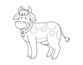 Dibuix de Vaca de granja per pintar