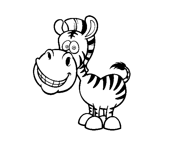 Dibuix de Zebra somrient per Pintar on-line